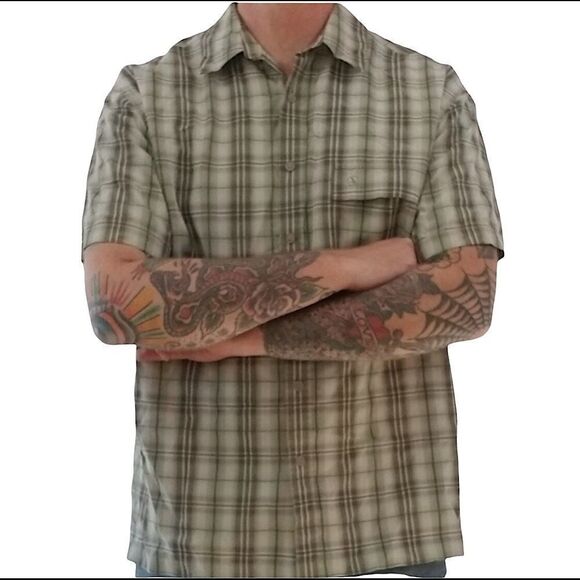 Aigle Actimum Green Plaid Short Sleeve shirt sz XL - Picture 1 of 7